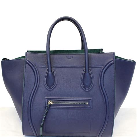 celine micro luggage bag navy blue serial number